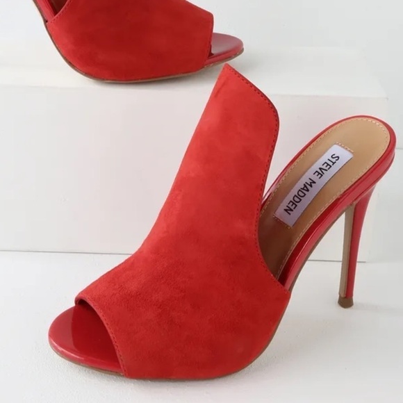 Steve Madden Women’s Sinful Mules in Siren Red 8 - Picture 4 of 10